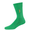 Green crew socks featuring an embroidered Meerkat