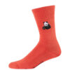 Red crew socks featuring an embroidered Giant Panda